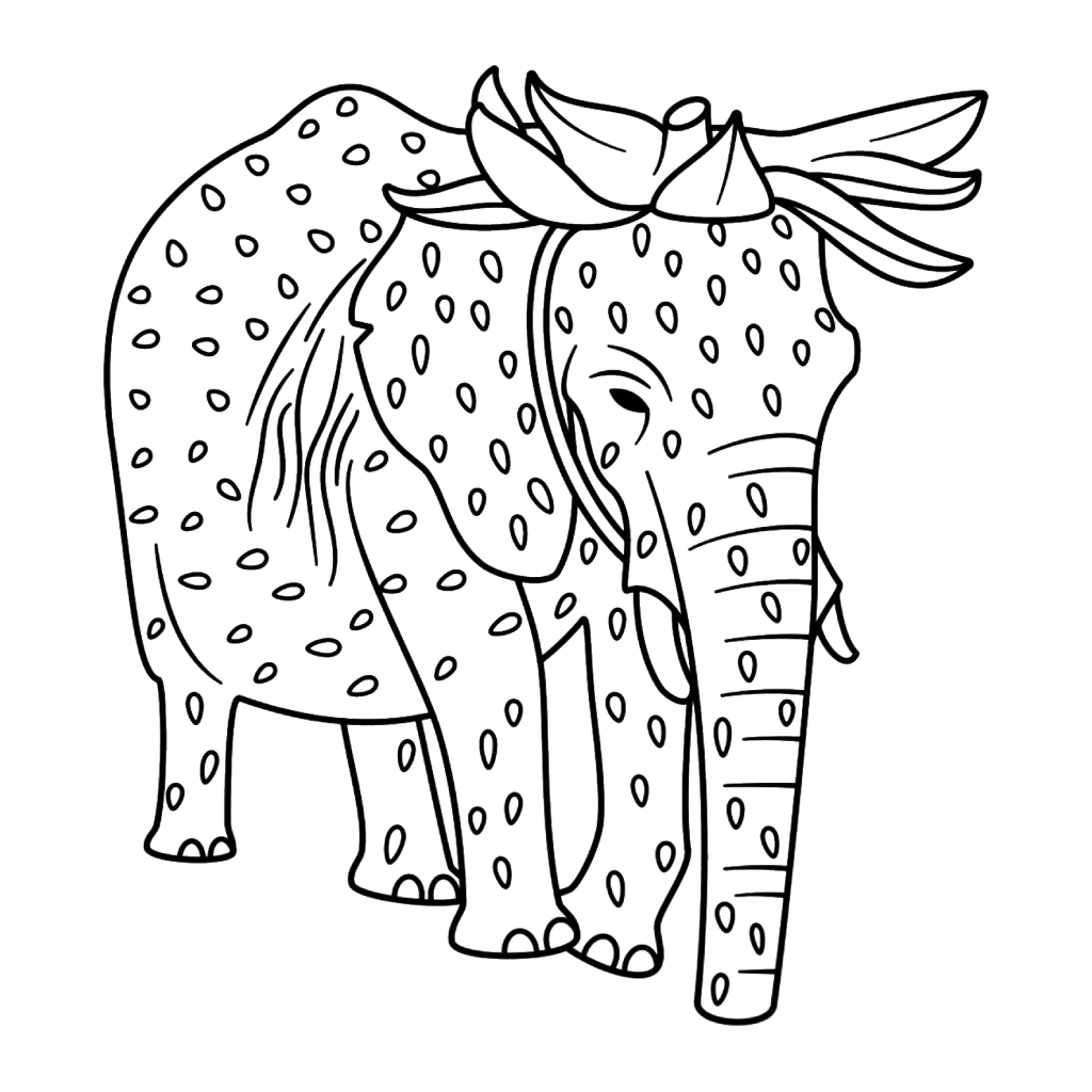Strawberry Elephant 21 lindas páginas para colorear Strawberry Elephant 1