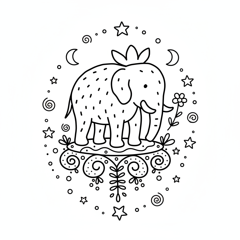 Strawberry Elephant 9 Strawberry Elephant páginas para colorear para adultos