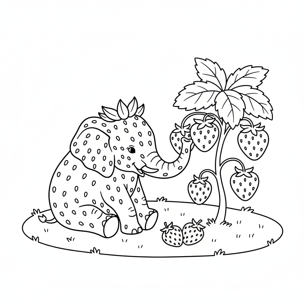 Strawberry Elephant 11 Strawberry Elephant páginas para colorear