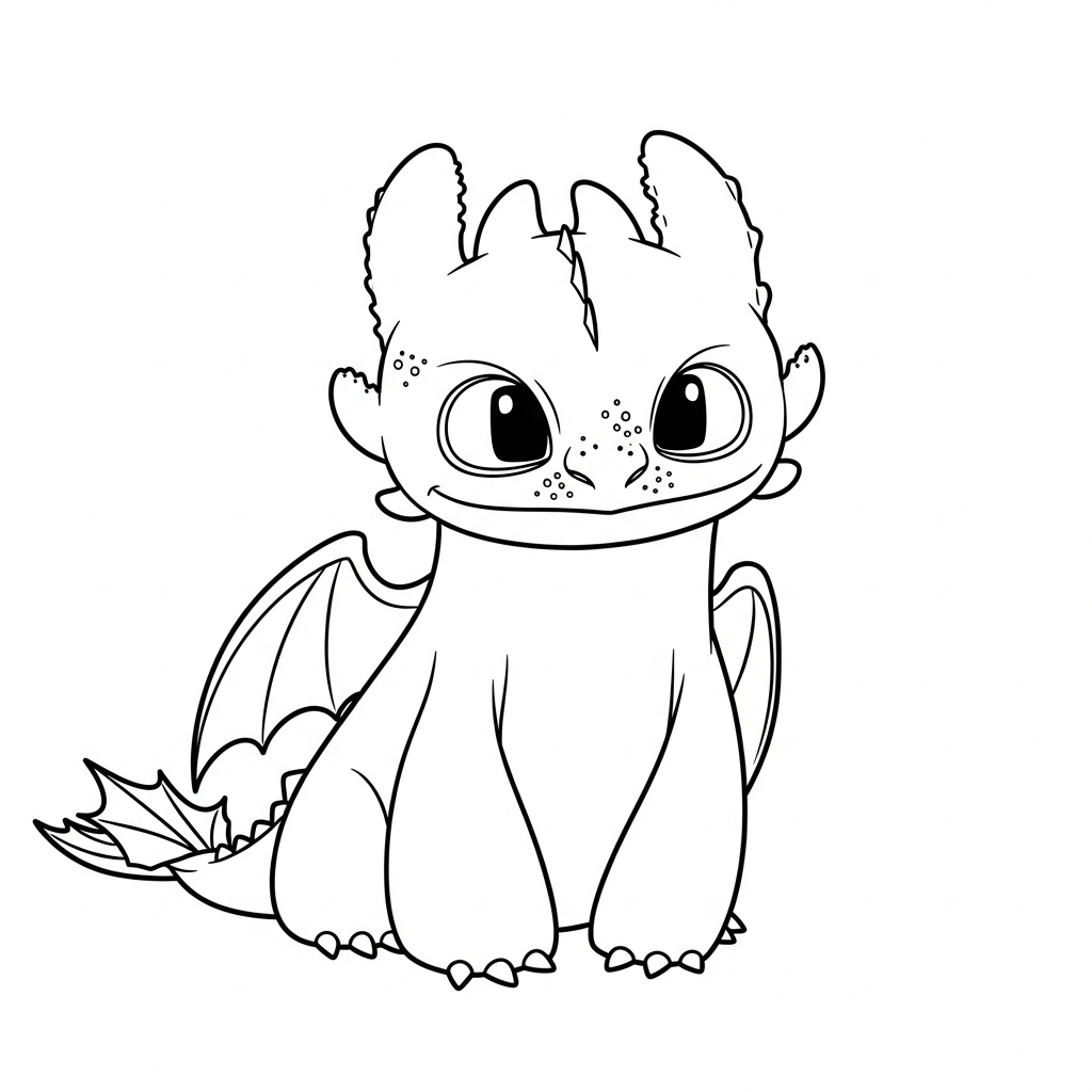 Toothless 2 páginas para colorear gratis Toothless