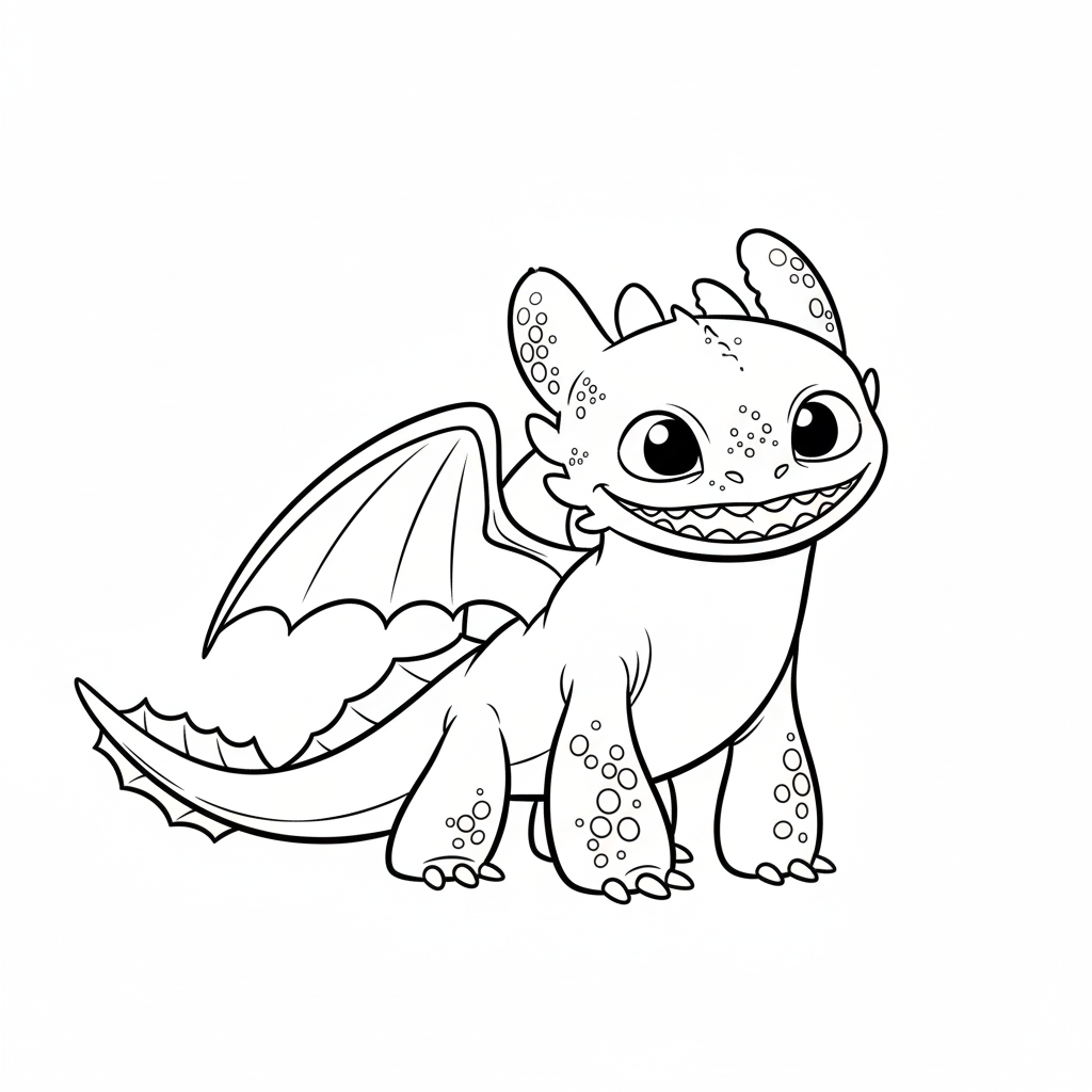 Toothless 3 páginas para colorear detalladas de Toothless para adultos
