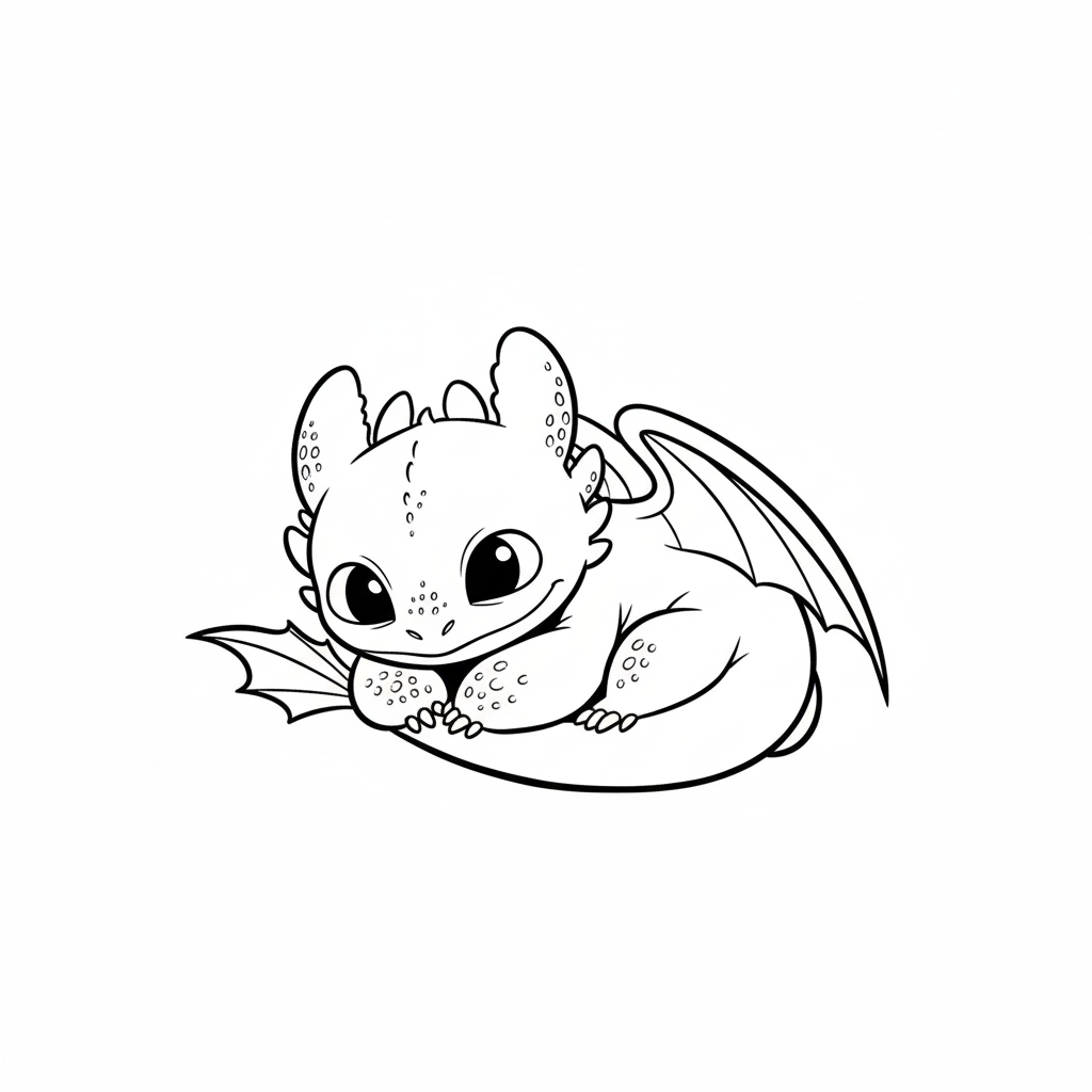 Toothless 5 niños Toothless páginas para colorear