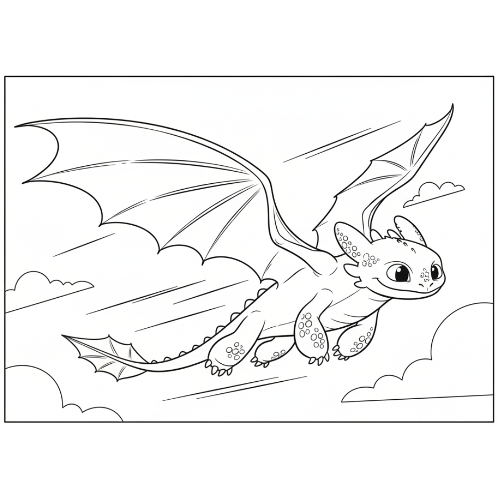 Toothless 7 páginas para colorear imprimibles gratis Toothless