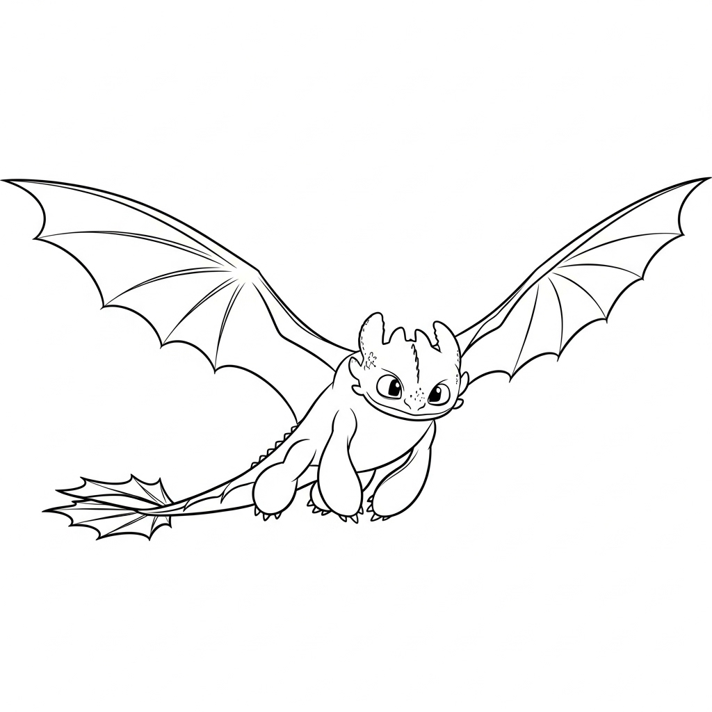 Toothless 9 páginas para colorear lindas y fáciles de Toothless