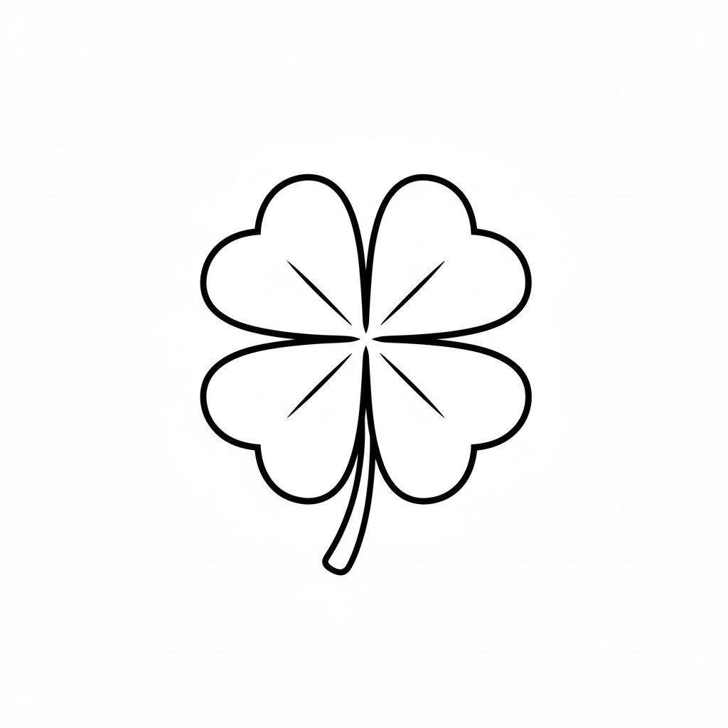 páginas para colorear para niños Trébol De Cuatro Hojas