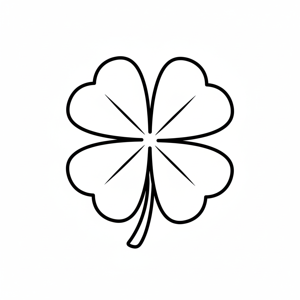 Trébol De Cuatro Hojas páginas para colorear gratis