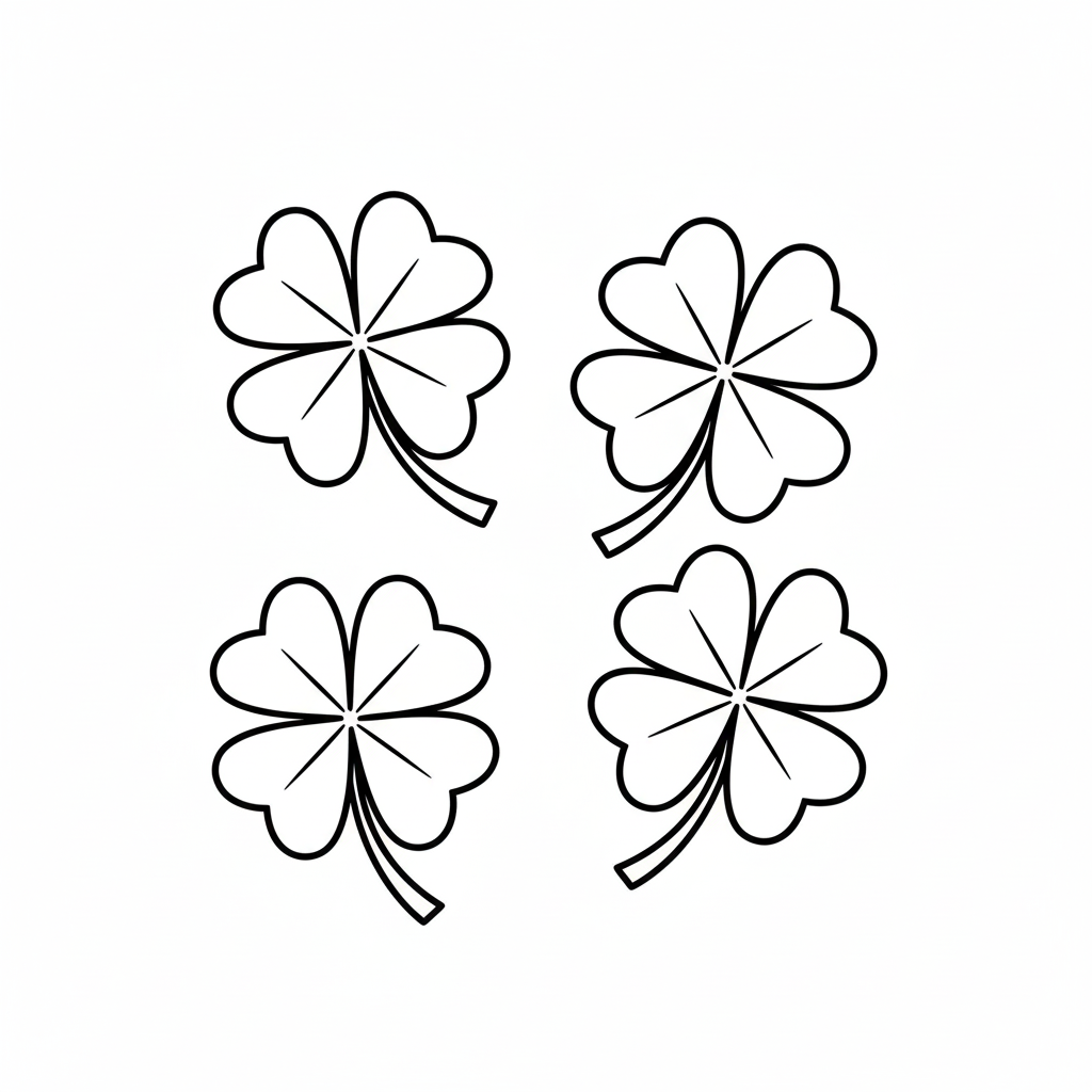páginas para colorear Trébol De Cuatro Hojas imprimibles