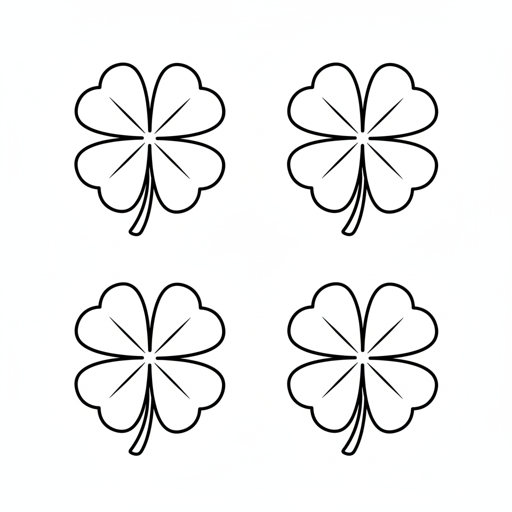 Trébol De Cuatro Hojas páginas para colorear para adultos fáciles