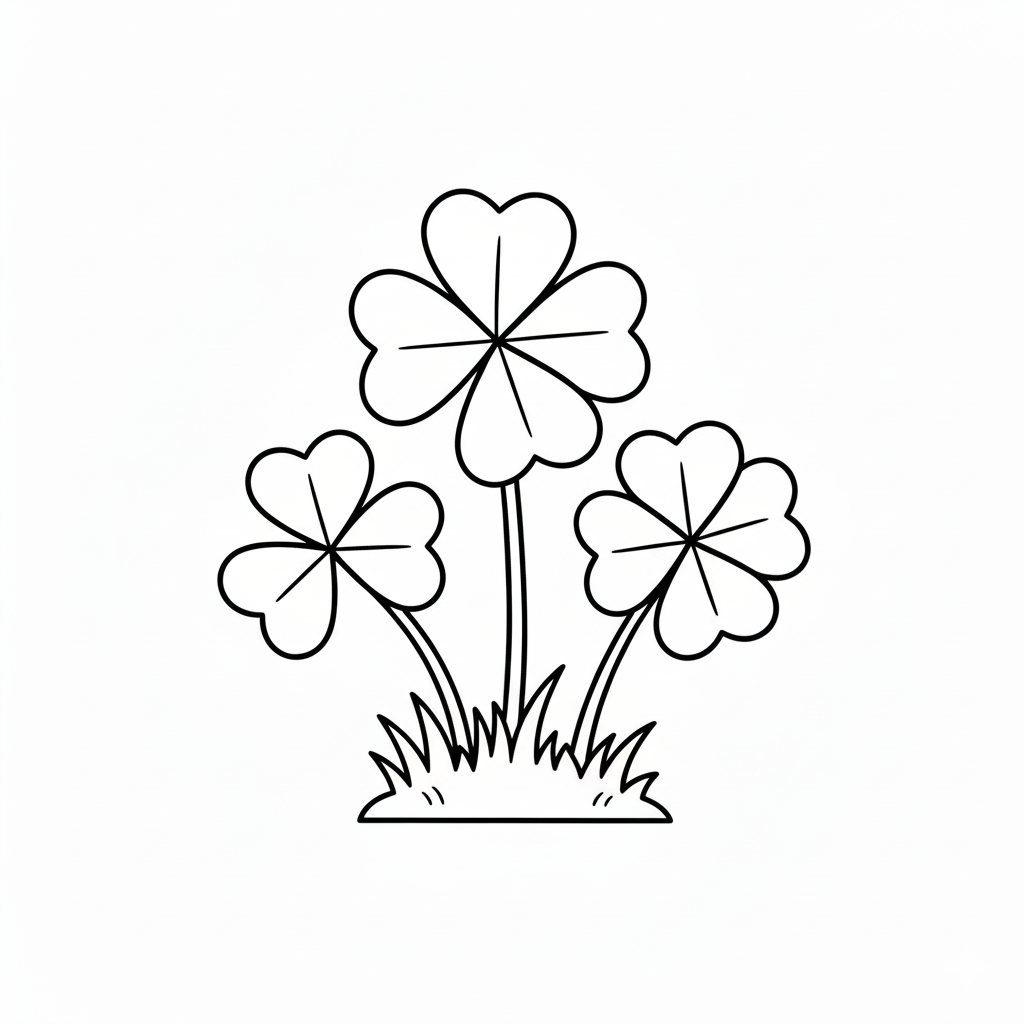 páginas para colorear imprimibles Trébol De Cuatro Hojas 1