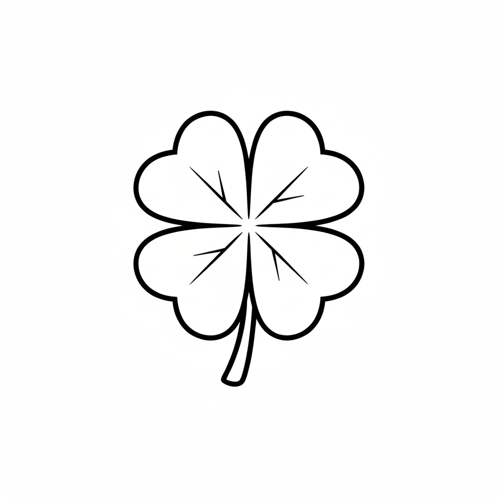 páginas para colorear de árboles Trébol De Cuatro Hojas gratis