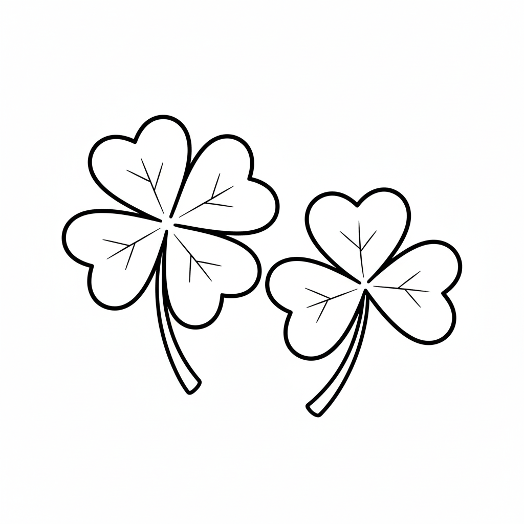 Trébol De Cuatro Hojas páginas para colorear imprimibles