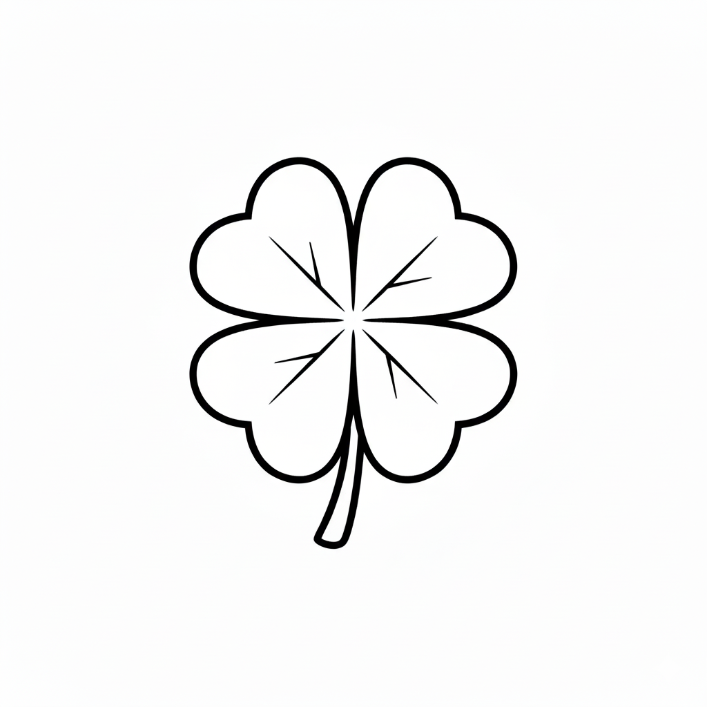 para colorear Trébol De Cuatro Hojas