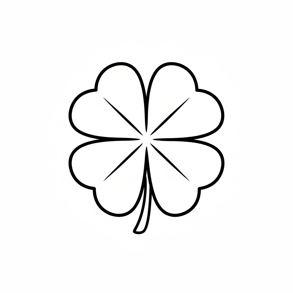 páginas para colorear imprimibles gratis Trébol De Cuatro Hojas