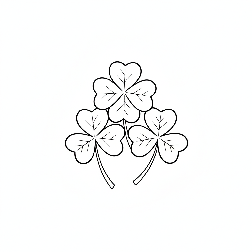 Trébol De Cuatro Hojas páginas para colorear pdf