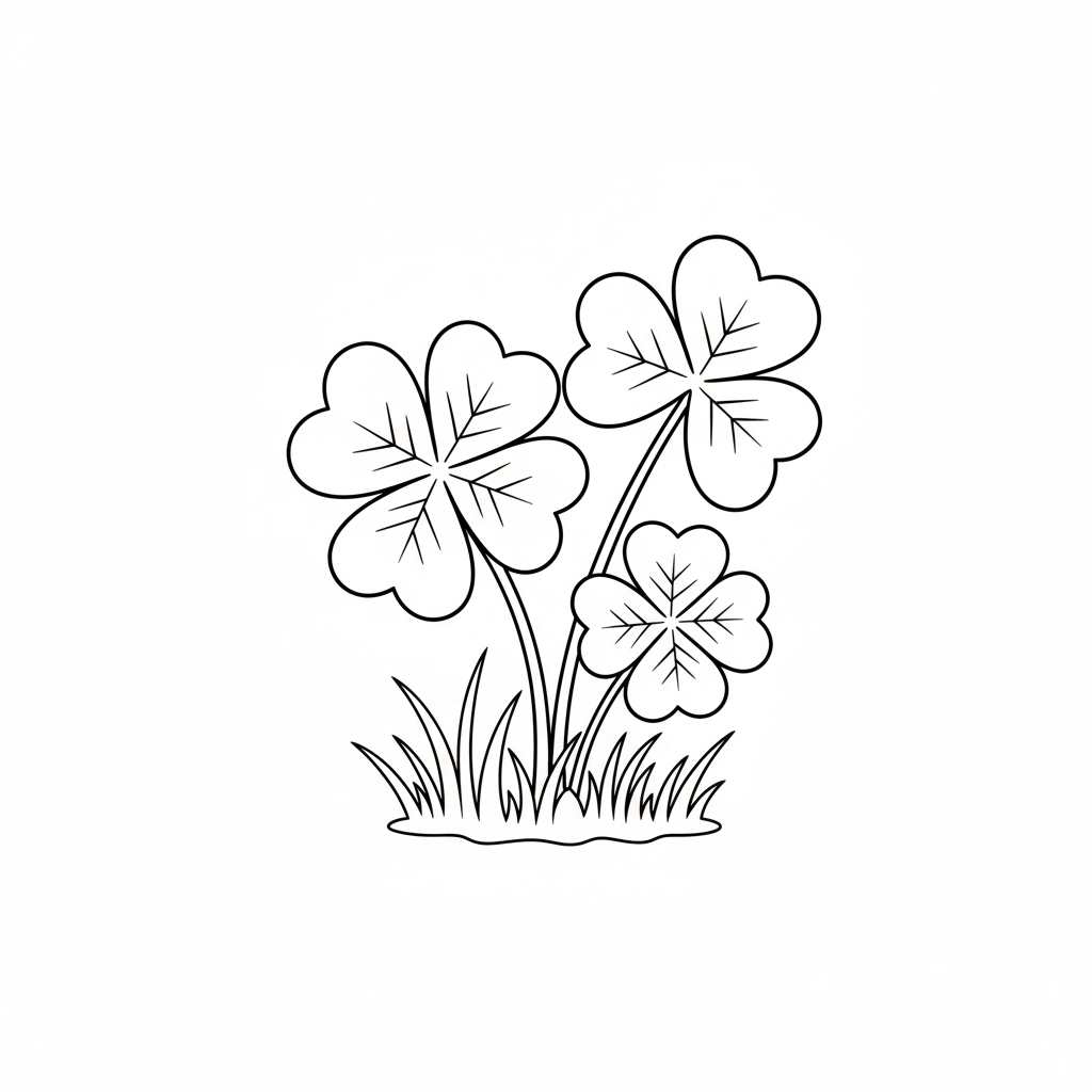 páginas para colorear imprimibles Trébol De Cuatro Hojas para adultos