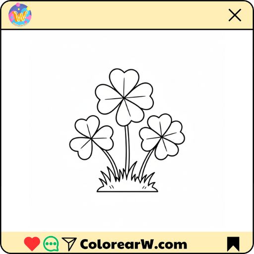 Trébol De Cuatro Hojas para colorear thumbnail