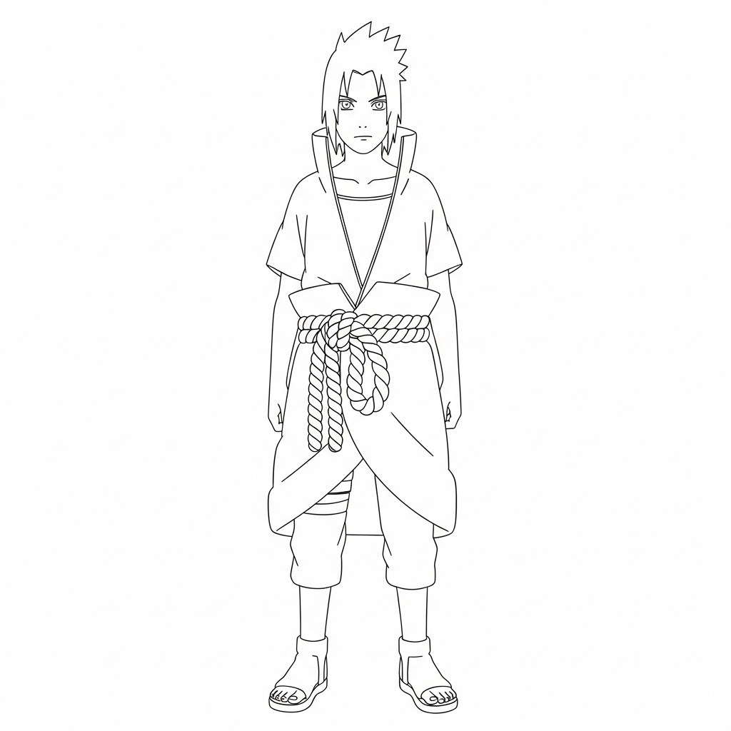 Uchiha Sasuke 3 Uchiha Sasuke páginas para colorear para adultos fáciles