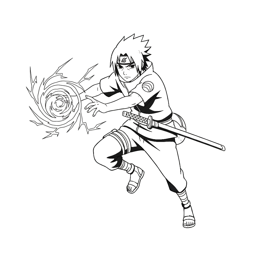 Uchiha Sasuke 13 páginas para colorear lindas y fáciles de Uchiha Sasuke