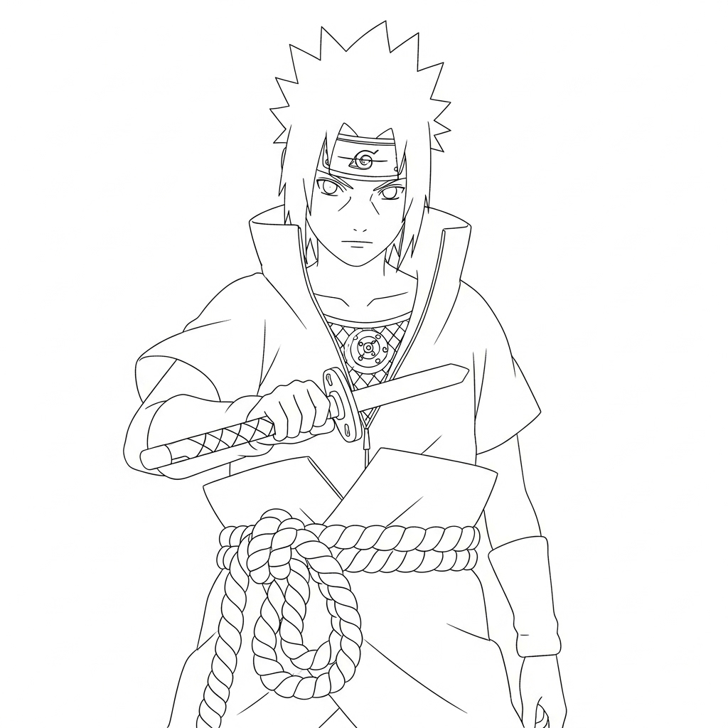 Uchiha Sasuke 5 páginas para colorear para Uchiha Sasuke