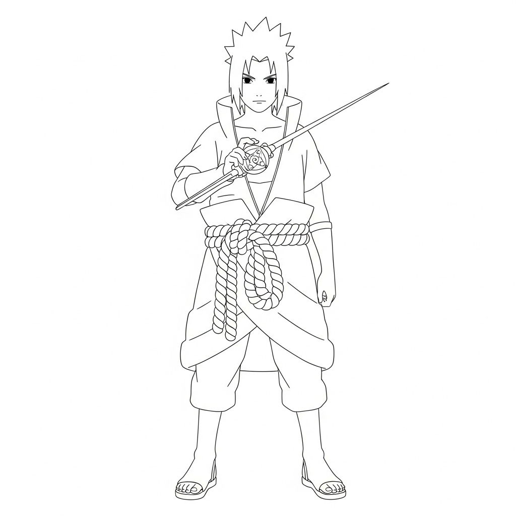 Uchiha Sasuke 2 Uchiha Sasuke páginas para colorear para adultos