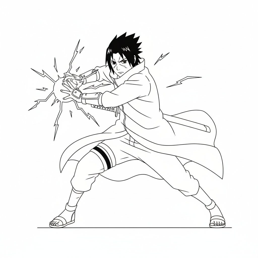 Uchiha Sasuke 6 páginas para colorear Uchiha Sasuke imprimibles gratis