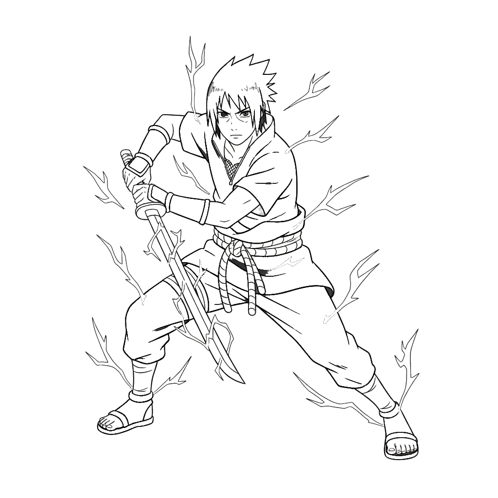 Uchiha Sasuke 10 dibujos para colorear Uchiha Sasuke