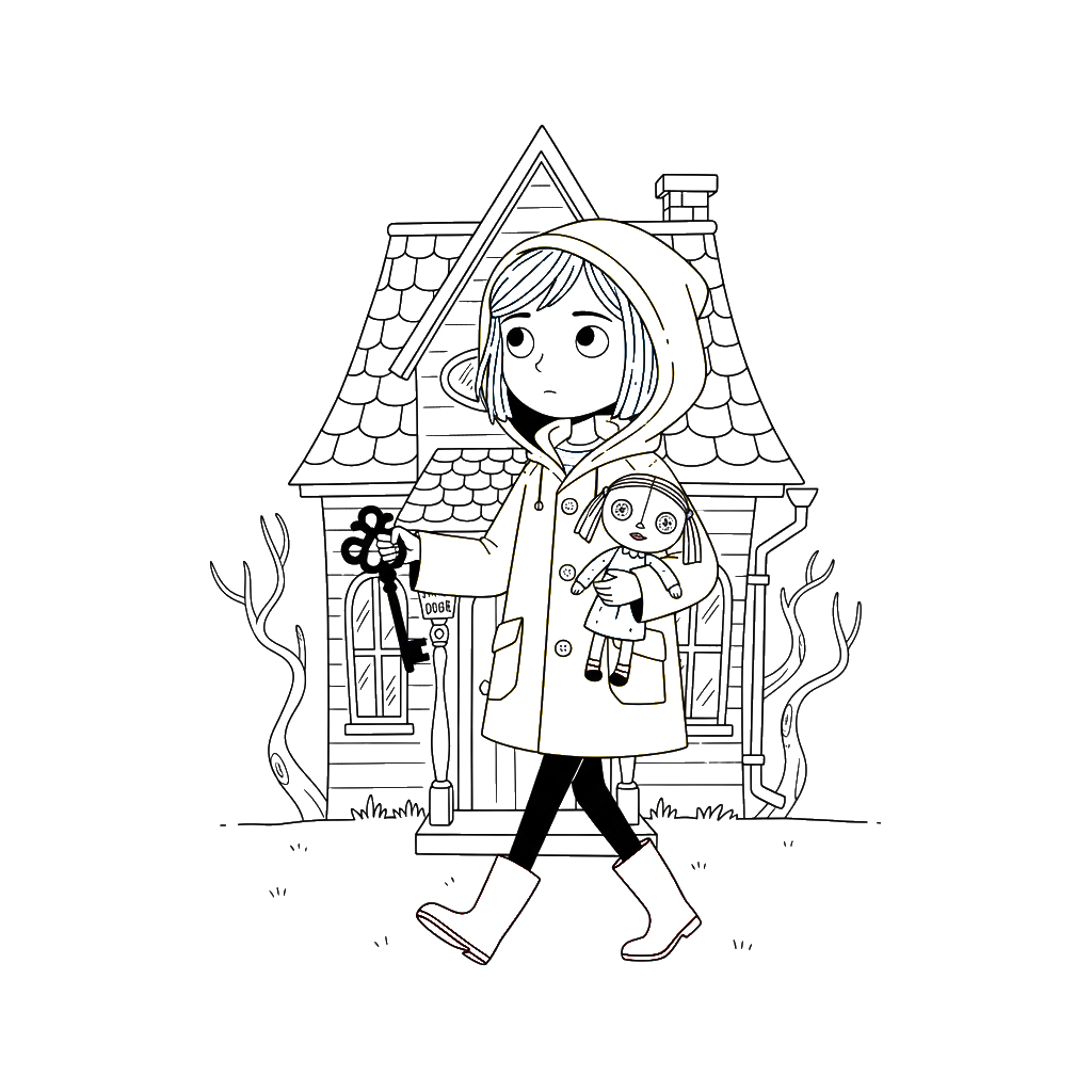 Coraline 10 páginas para colorear imprimibles gratis Coraline