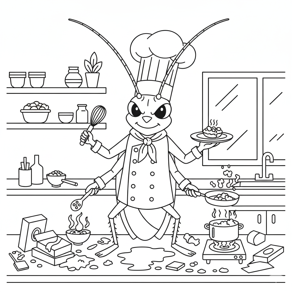 Cucaracha 10 páginas para colorear de árboles Cucaracha gratis 1