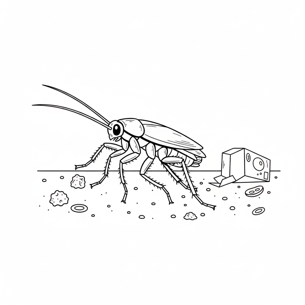 Cucaracha 7 Cucaracha páginas para colorear para adultos fáciles
