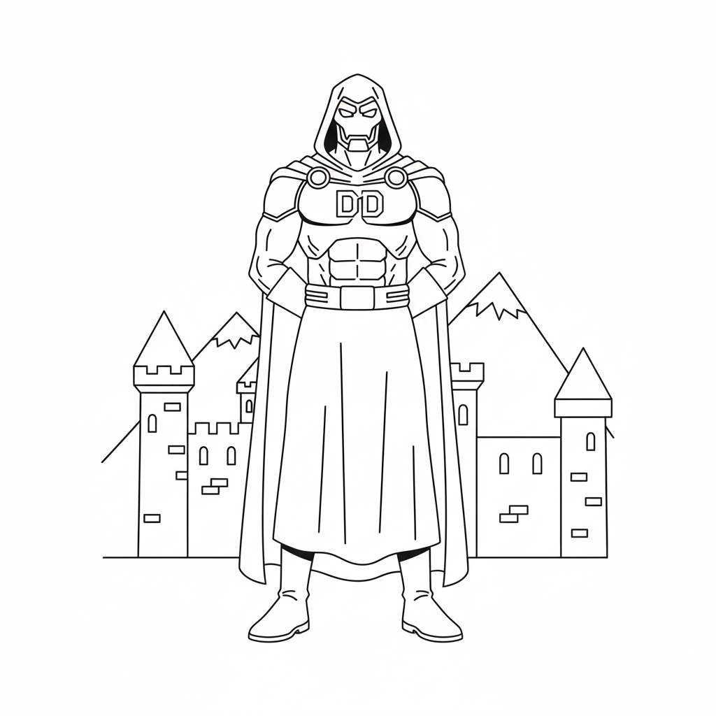 Doctor Doom 8 páginas para colorear imprimibles Doctor Doom para adultos