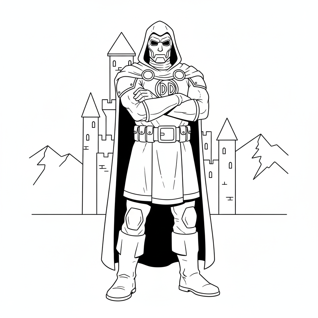 Doctor Doom 10 páginas para colorear imprimibles gratis Doctor Doom