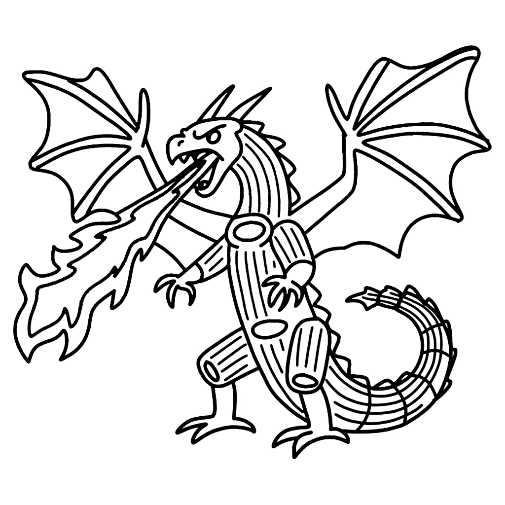 Dragon Cannelloni 5 lindas páginas para colorear Dragon Cannelloni