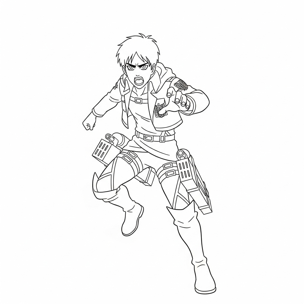 Eren Yeager 12 divertidas páginas para colorear Eren Yeager 1