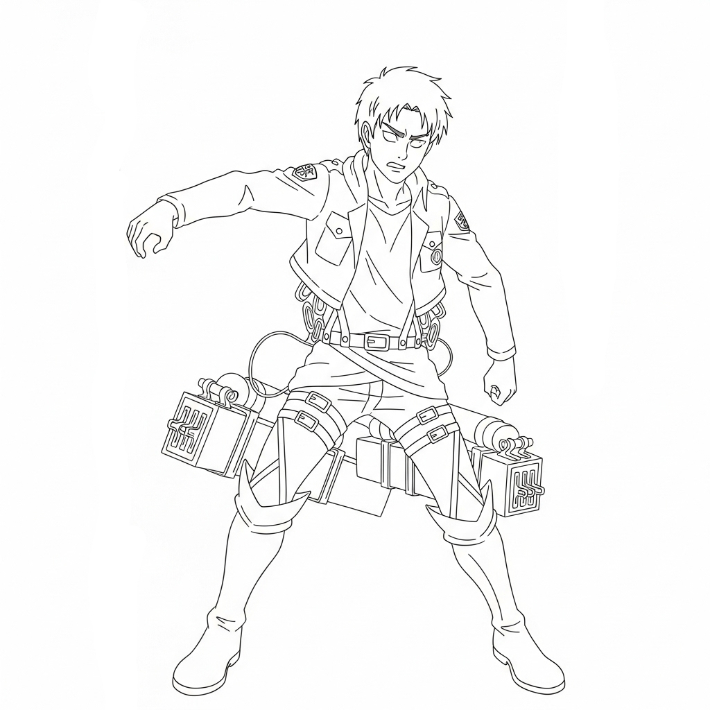 Eren Yeager 15 Eren Yeager páginas para colorear para imprimir