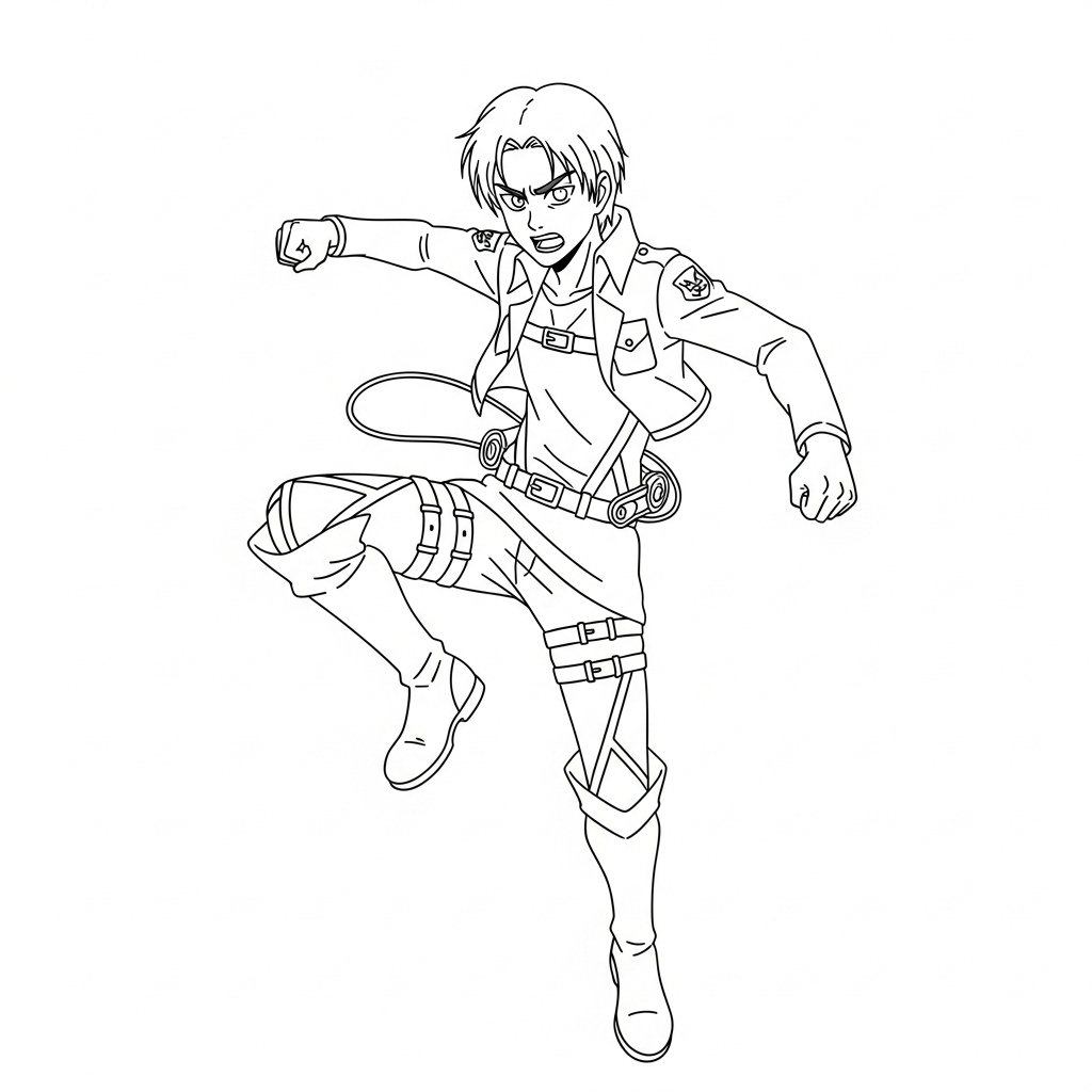 Eren Yeager 16 páginas para colorear fáciles de Eren Yeager 1
