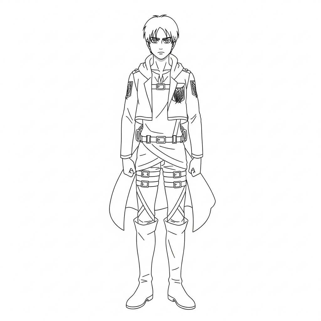 Eren Yeager 2 Eren Yeager páginas para colorear gratis