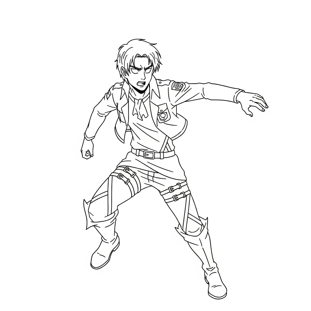 Eren Yeager 5 páginas para colorear fáciles de Eren Yeager