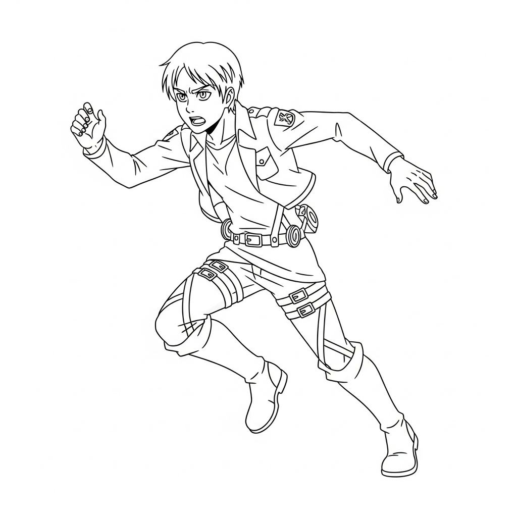 Eren Yeager 7 Eren Yeager páginas para colorear para adultos