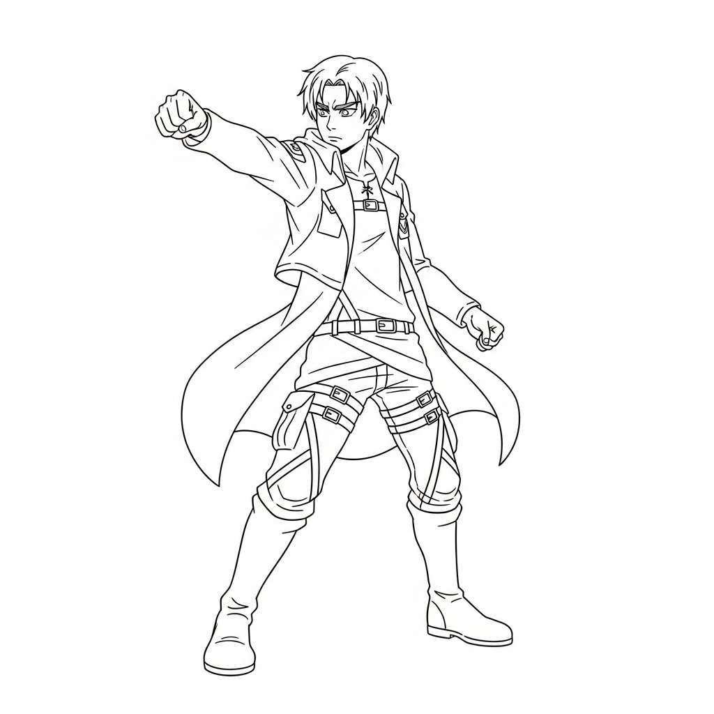 Eren Yeager 8 Eren Yeager páginas para colorear para adultos fáciles