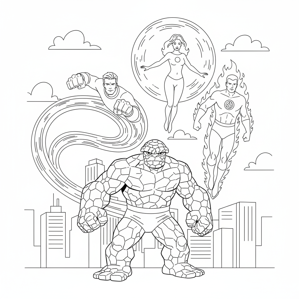 Fantastic Four 13 páginas para colorear Fantastic Four imprimibles gratis