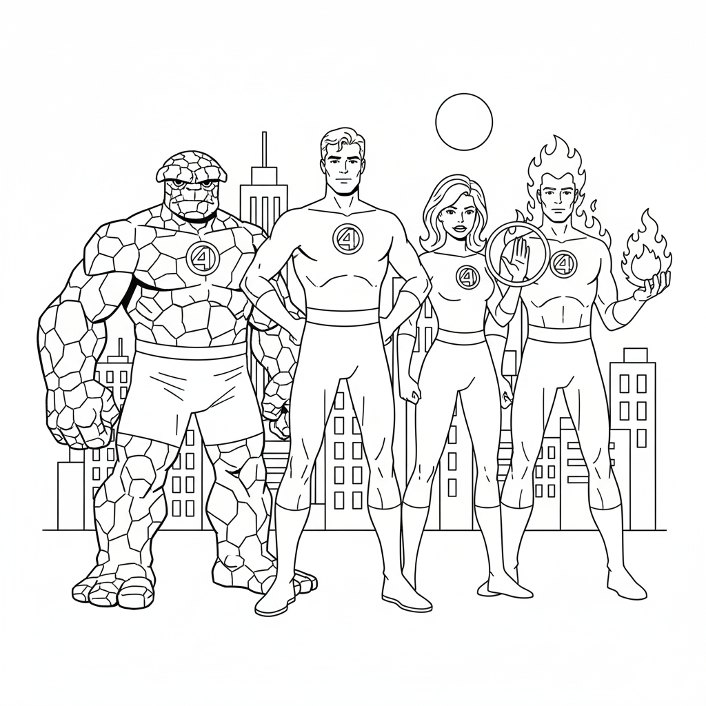 Fantastic Four 5 Fantastic Four páginas para colorear para niños