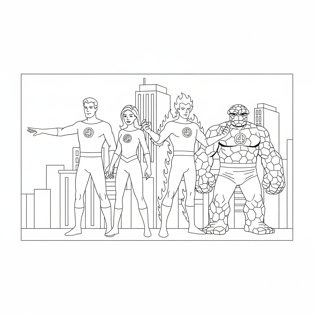 Fantastic Four 9 Fantastic Four dibujos para colorear grinch
