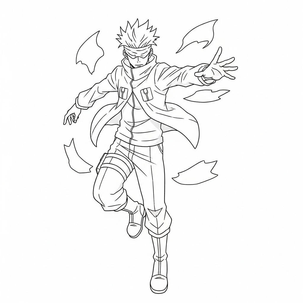Gojo Satoru 13 páginas para colorear lindas y fáciles de Gojo Satoru 1