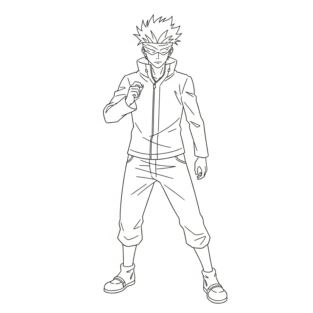 Gojo Satoru 15 páginas para colorear lindas y fáciles de Gojo Satoru 2
