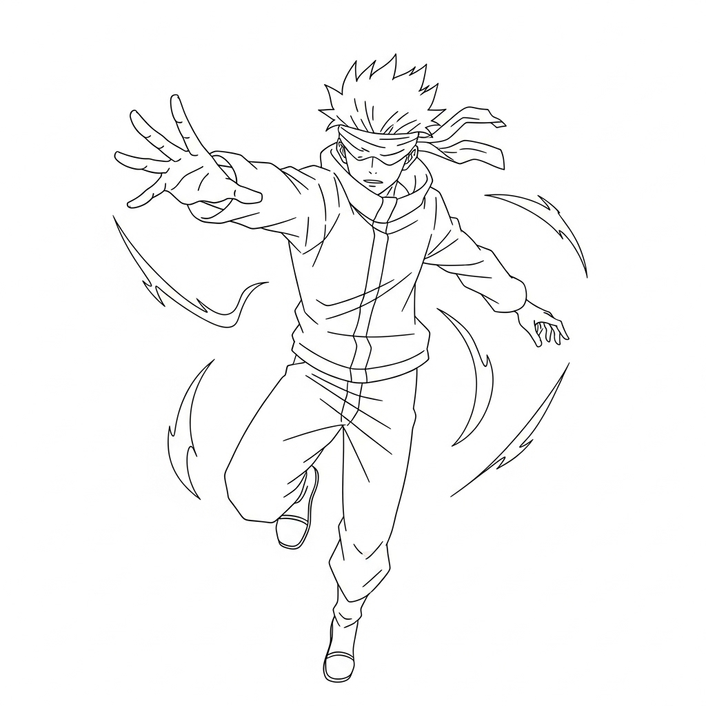 Gojo Satoru 2 páginas para colorear gratis Gojo Satoru pdf
