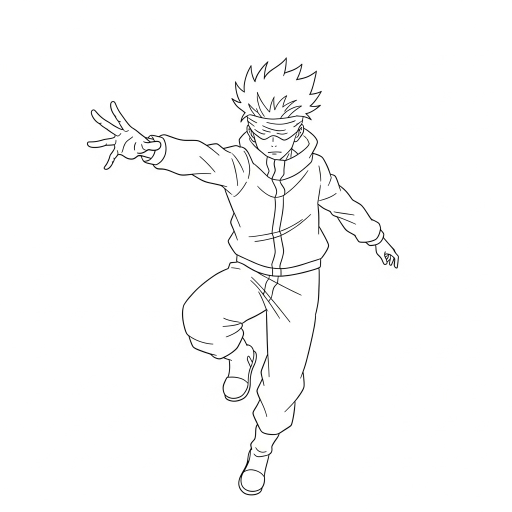 Gojo Satoru 5 lindas páginas para colorear Gojo Satoru