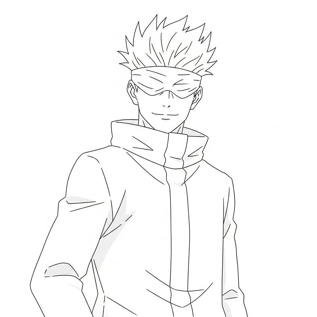 Gojo Satoru 6 páginas para colorear imprimibles gratis Gojo Satoru