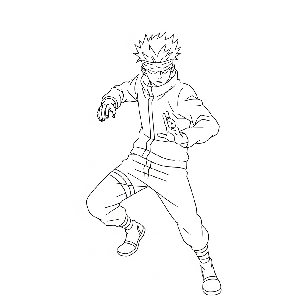 Gojo Satoru 9 páginas para colorear detalladas de Gojo Satoru