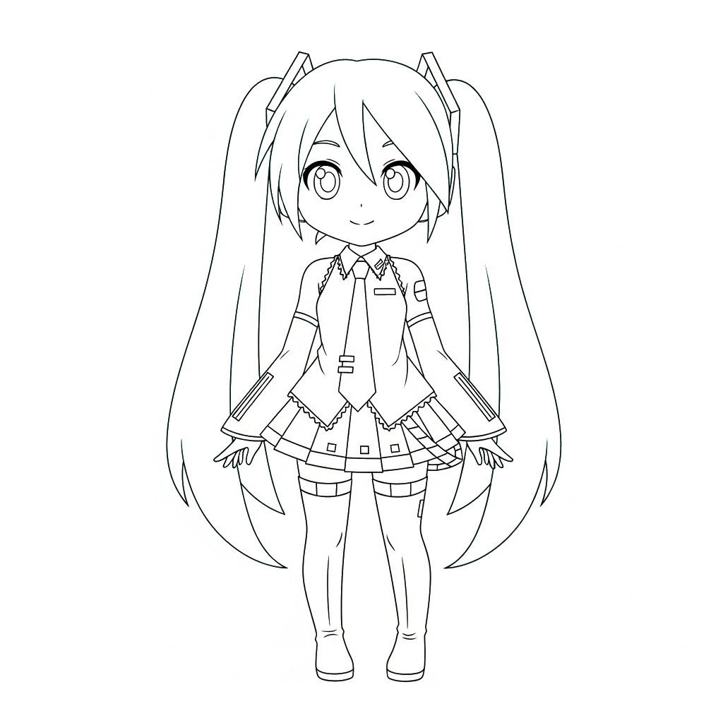 Hatsune Miku 12 páginas para colorear Hatsune Miku imprimibles