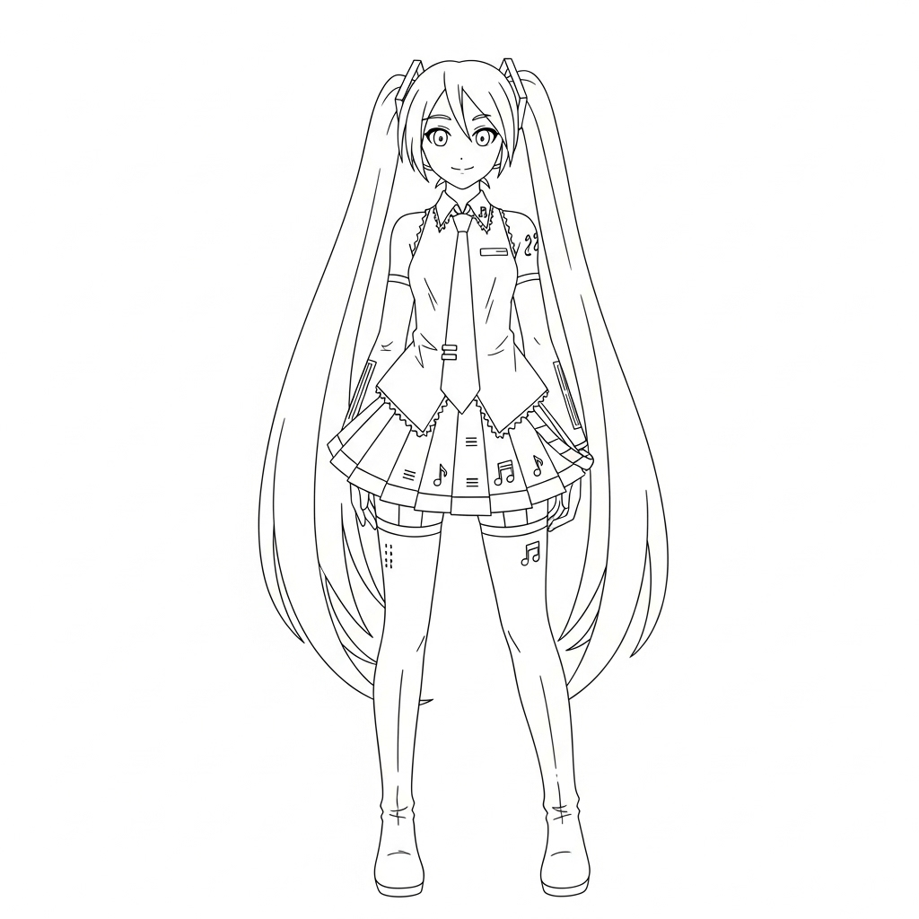 Hatsune Miku 5 Hatsune Miku dibujos para colorear